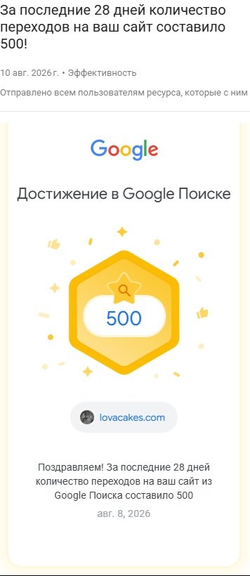 За 28 дней августа сайт получил 500 переходов из Google